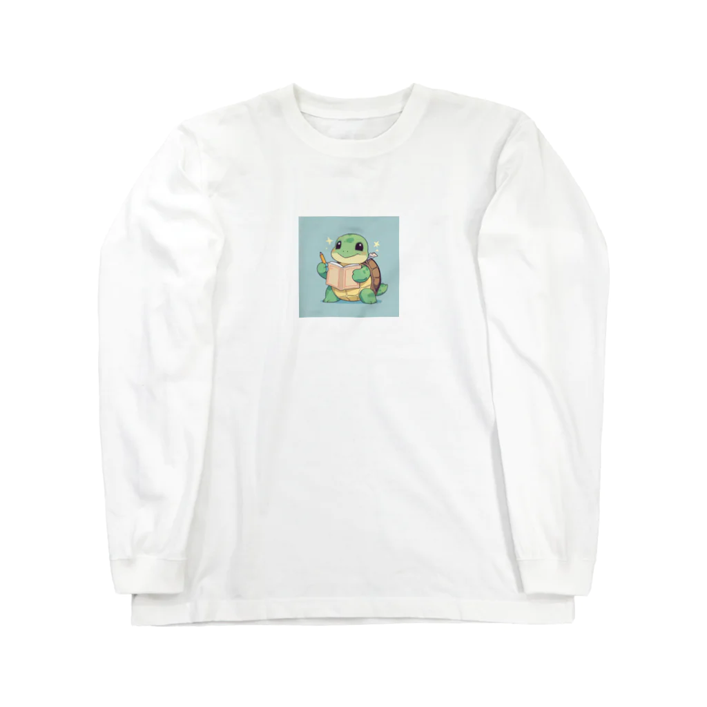 ganeshaのおもちゃの本を持ったかわいいカメ Long Sleeve T-Shirt