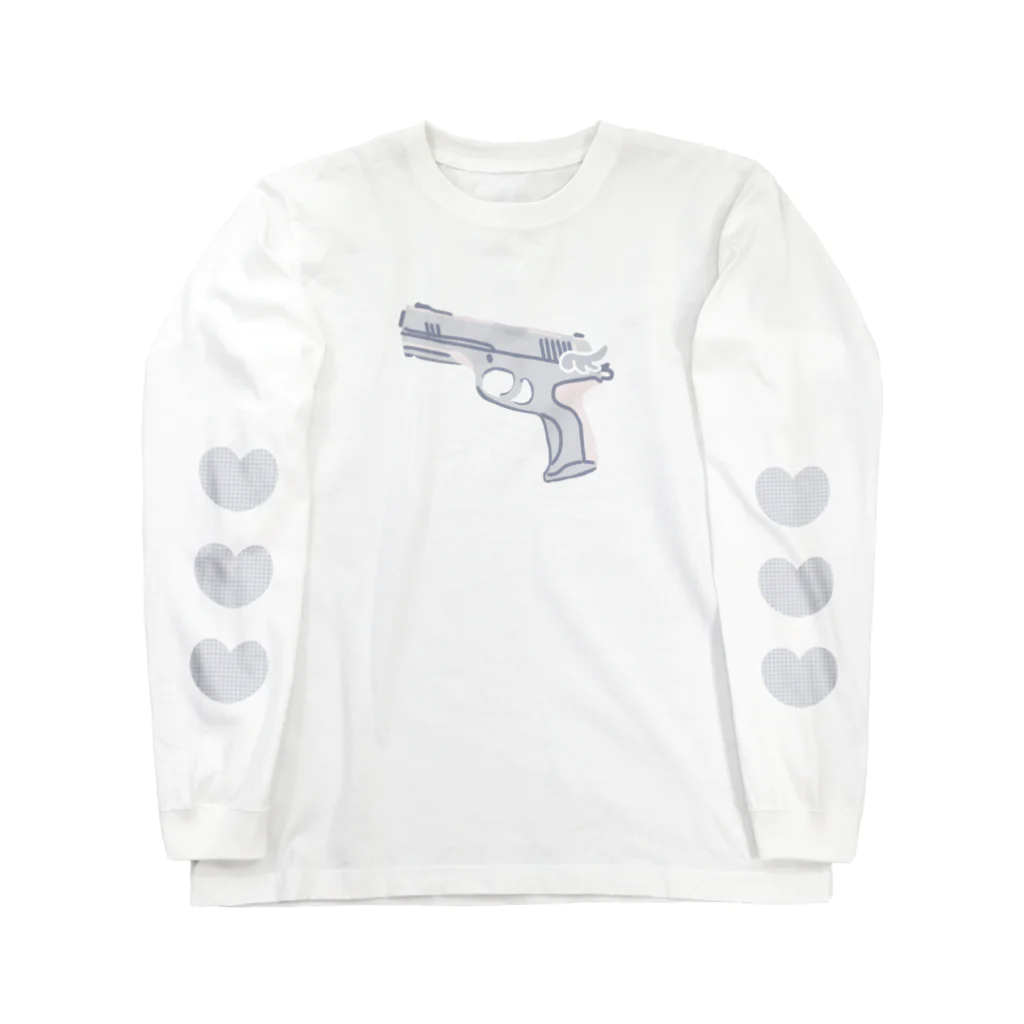 ふわぽこにゃんにゃんSHOP☁️🫧SUZURI支店のばんばんばん♪ゆめかわミニ銃 ロングスリーブTシャツ