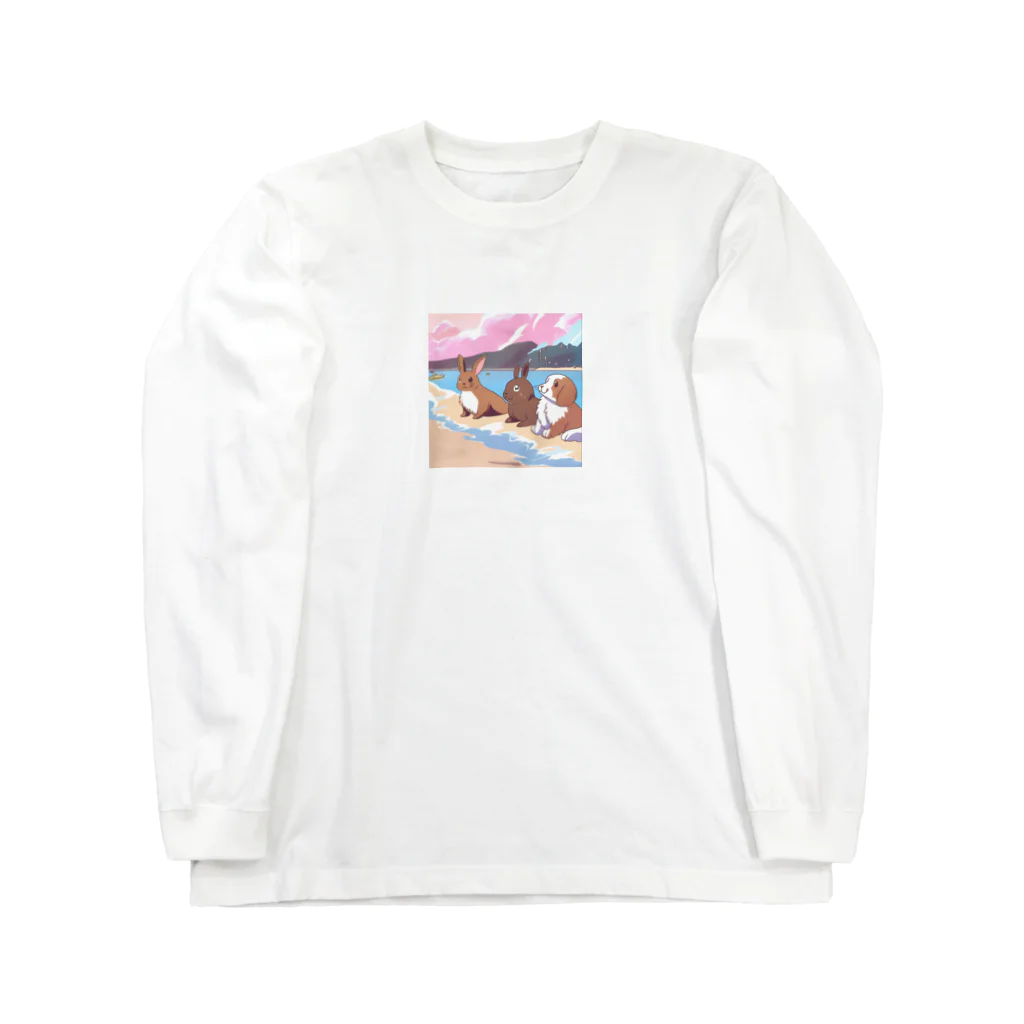 Chama's shopのビーチアニマル Long Sleeve T-Shirt