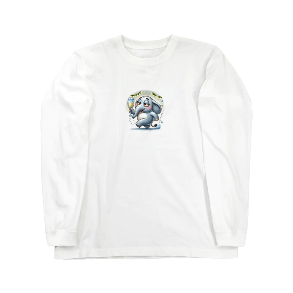 mira-shopのほろ酔いゾウさん Long Sleeve T-Shirt