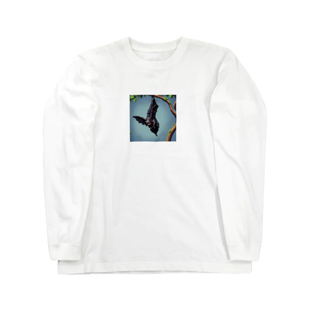 takekoputaの枝にしがみついているコウモリの脚 Long Sleeve T-Shirt