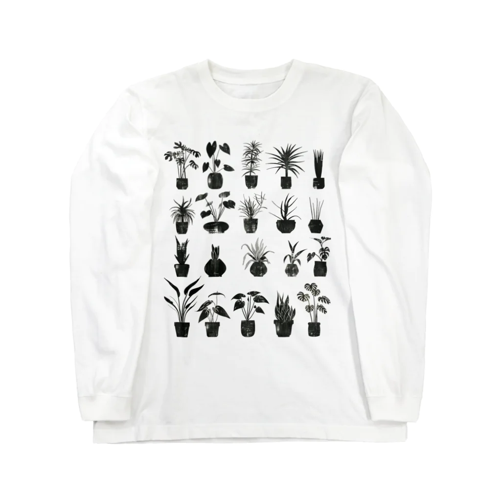 Chi3のモノクロームの植物園 Long Sleeve T-Shirt