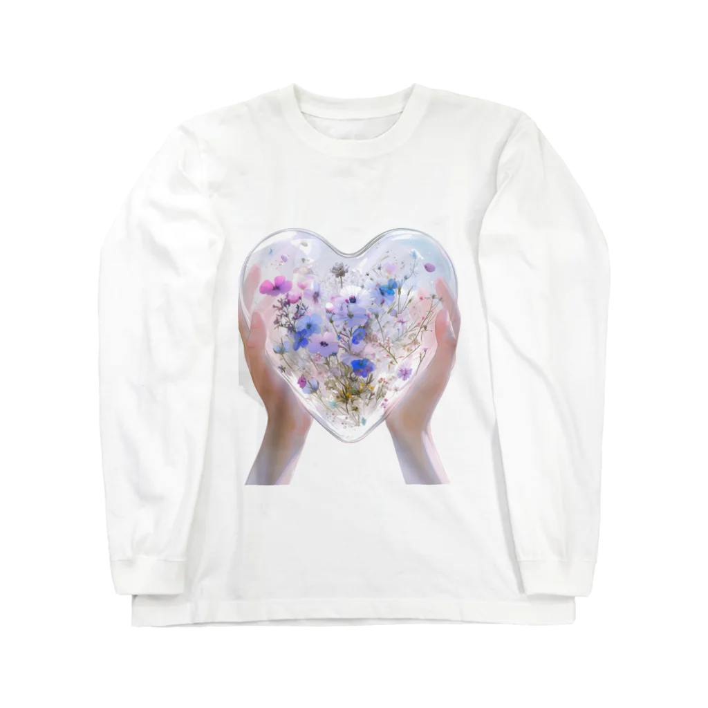 AQUAMETAVERSEのクリスタルの中に押し花がある　なでしこ1478 Long Sleeve T-Shirt