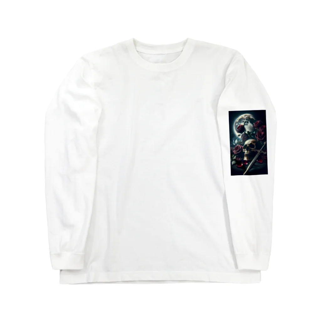 kazeou（風王）の死神と薔薇（縦）AI生成 Long Sleeve T-Shirt