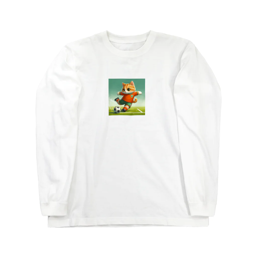 ketapapaのサッカーねこ Long Sleeve T-Shirt