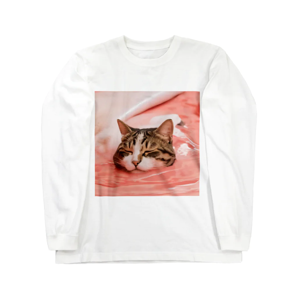 yume-neko-houseのとろける猫 ロングスリーブTシャツ