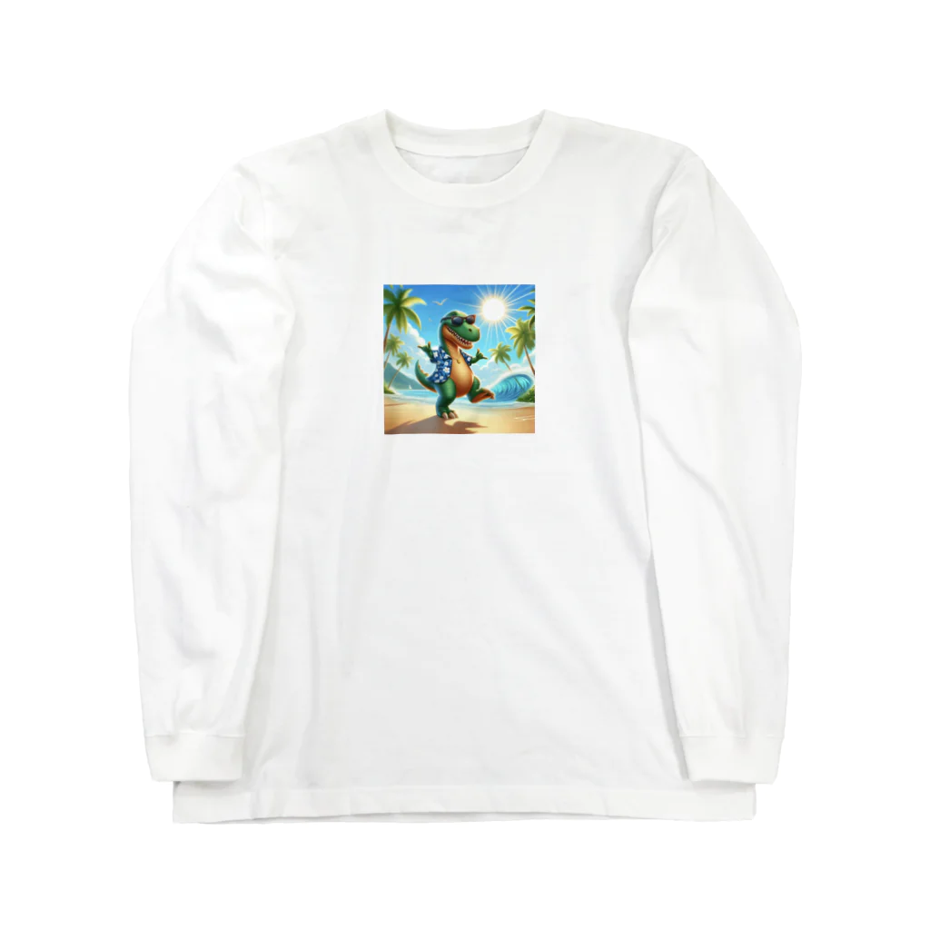 samkorのティラノサウルスのサマーバケーション Long Sleeve T-Shirt