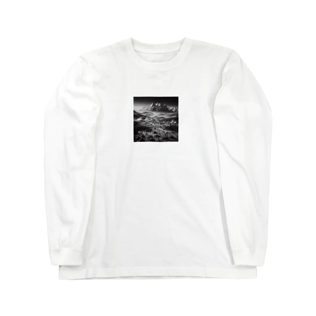 yohiti193の（モノクロ写真風）山間の戦場のジオラマ② Long Sleeve T-Shirt