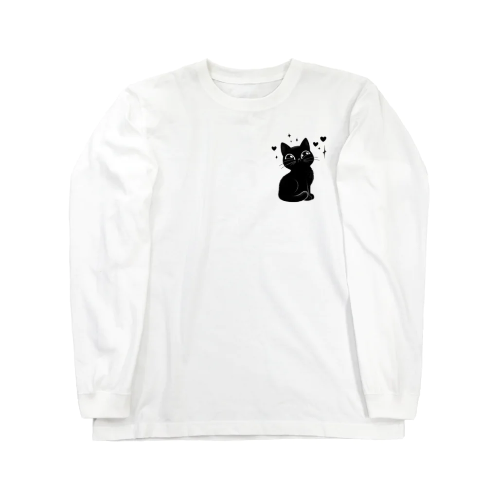 Mizuki・ASIA CATの黒猫ニャン・ポイント Long Sleeve T-Shirt