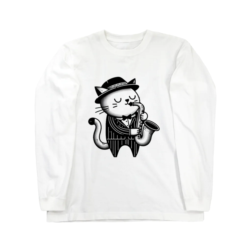 age3mのサックスプレイヤーキャット Long Sleeve T-Shirt