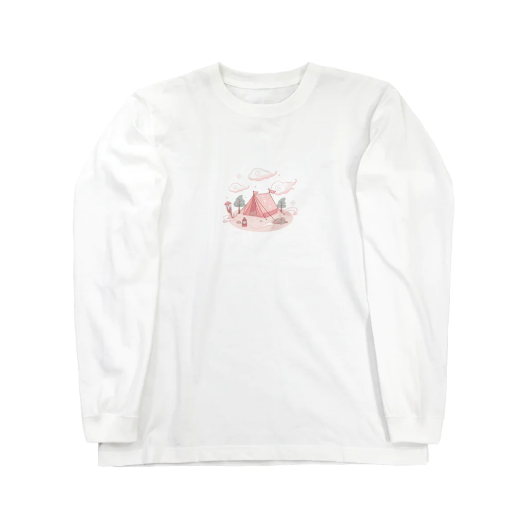 さちキャン(p)@さちcam(p)の山頂でキャンプ　テント　ふわふわピンク Long Sleeve T-Shirt