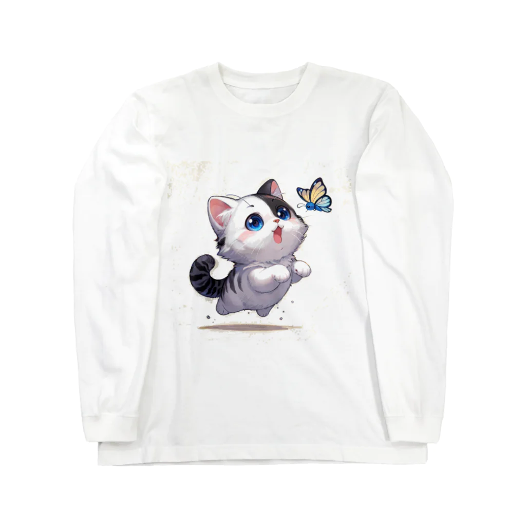 yos-1292583のねこニコばん ロングスリーブTシャツ