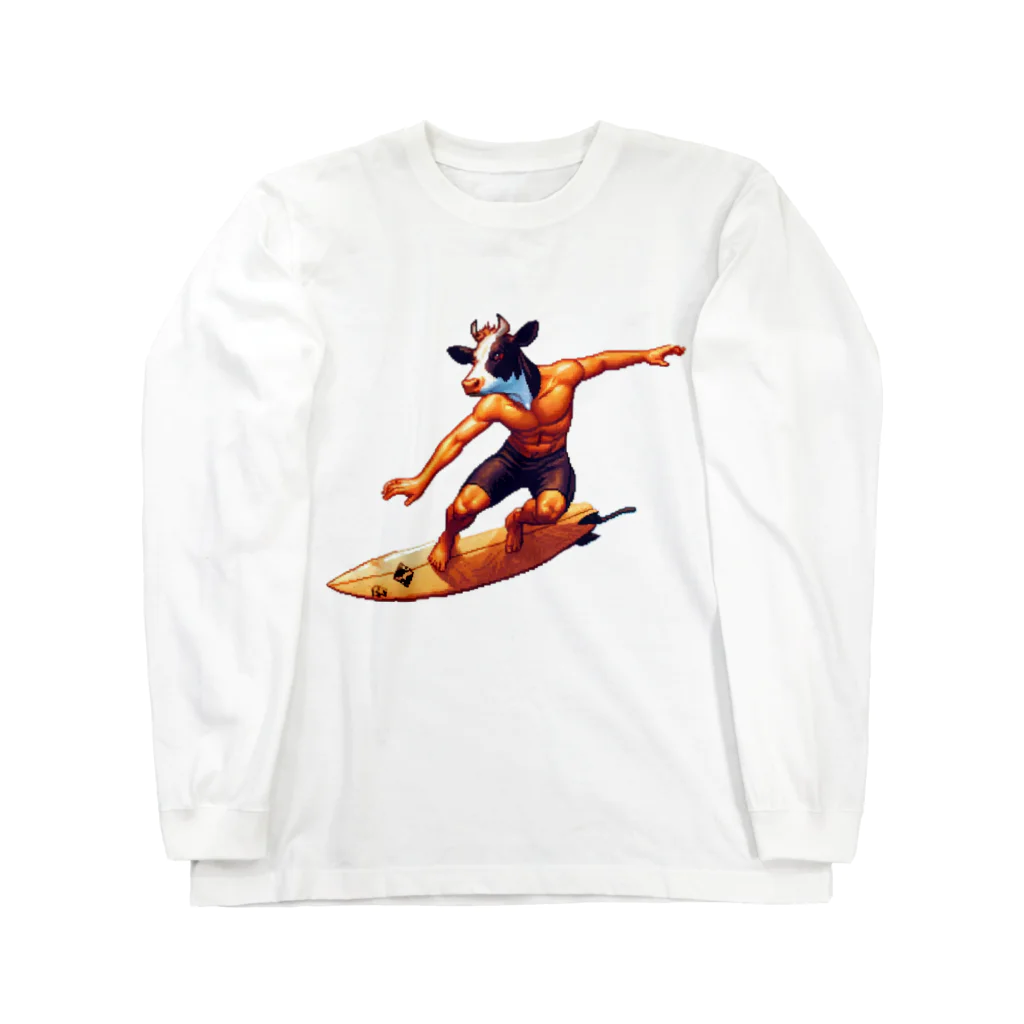 Isekai_animal_manの夏だ！ウシもサーフィン Long Sleeve T-Shirt