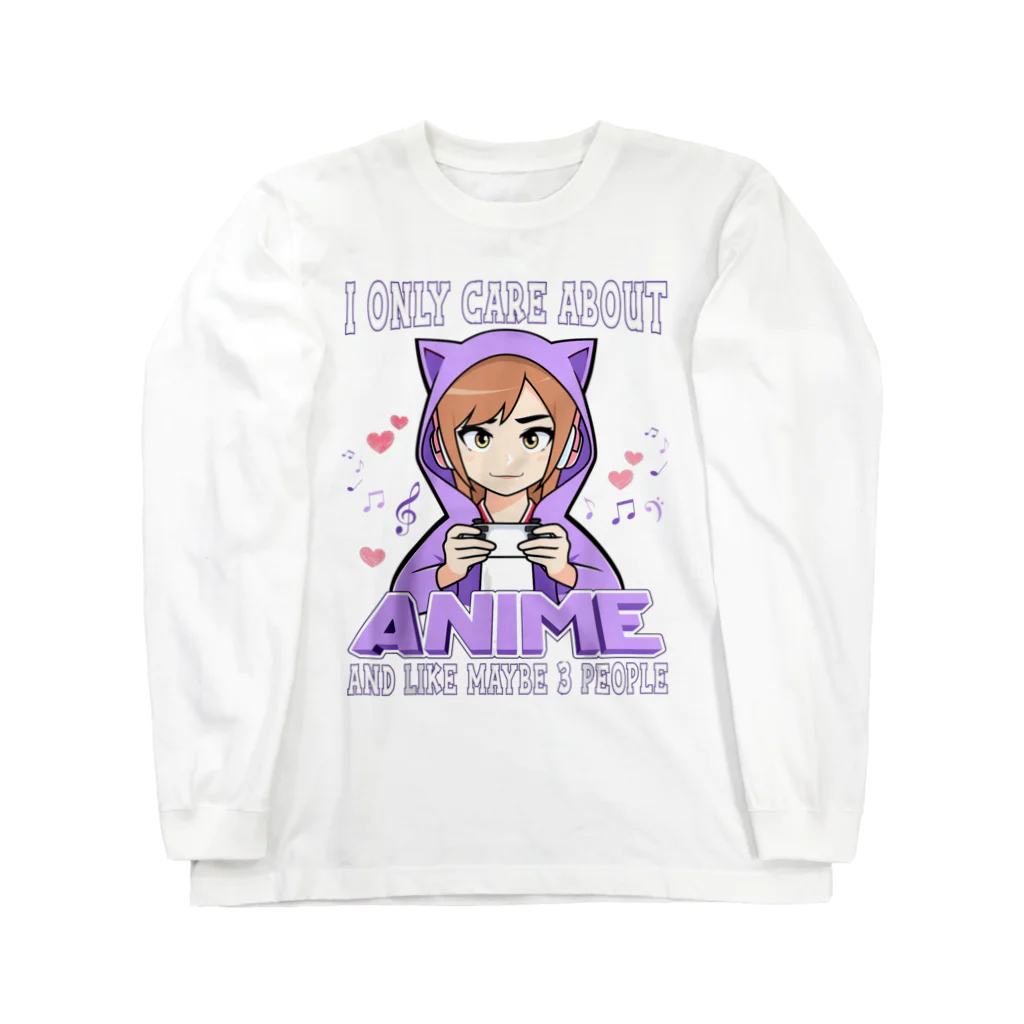 World_Teesのアニメガール - アニメと多分3人くらいしか興味がない ロングスリーブTシャツ