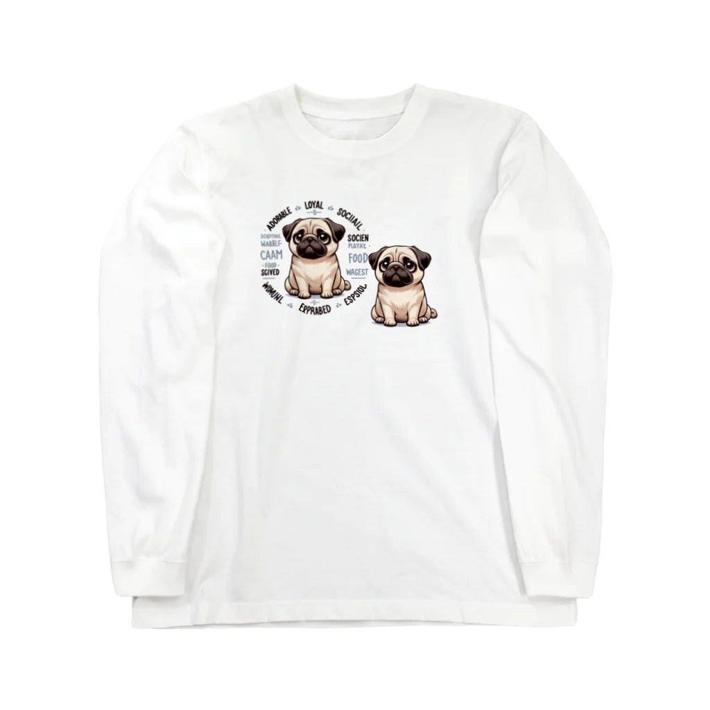 ブヒーズのパグ図鑑 Long Sleeve T-Shirt