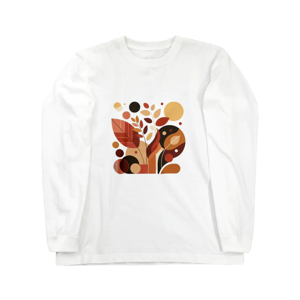 抽象画の世界の秋の落ち葉の抽象画 Long Sleeve T-Shirt