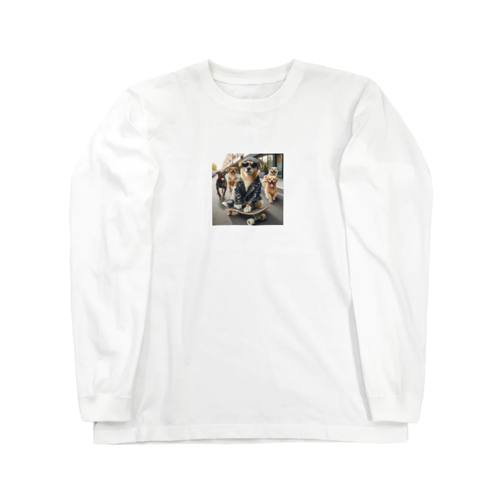 けいちゃんショップのスケートボードの犬 グッズ Long Sleeve T-Shirt