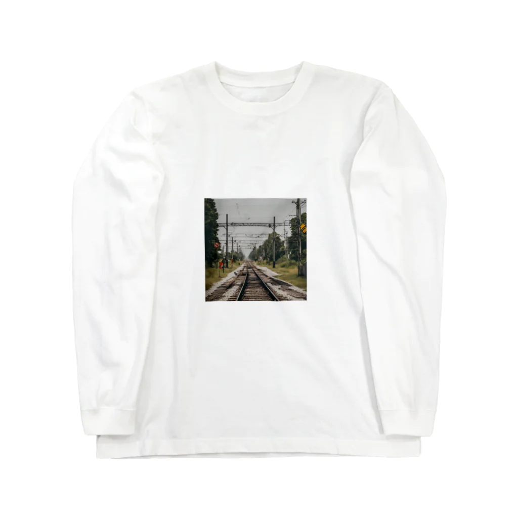 atoyuki_SHOPの鉄道レールデザイン Long Sleeve T-Shirt