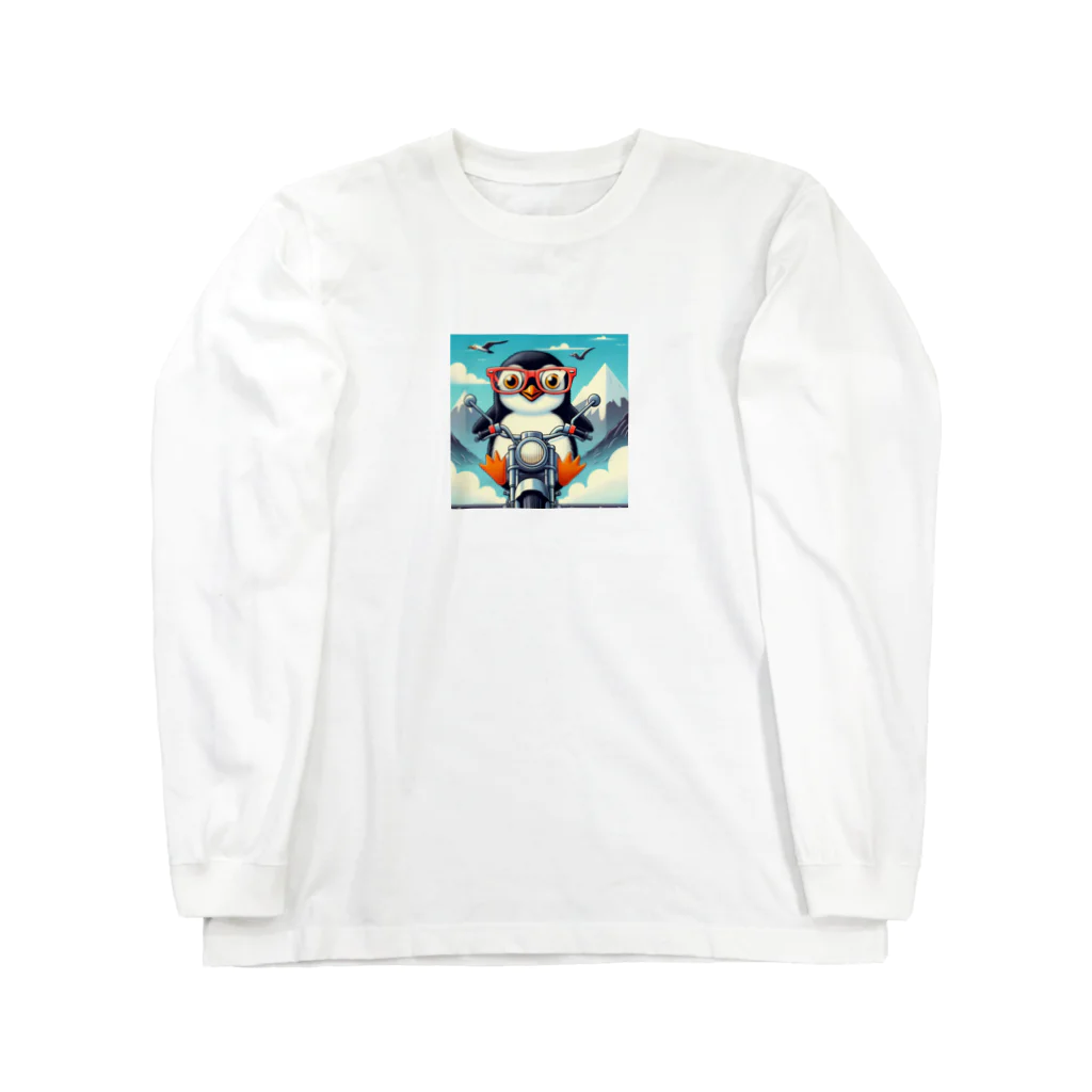 YFCのサングラスをかけたワイルドなペンギン③ Long Sleeve T-Shirt