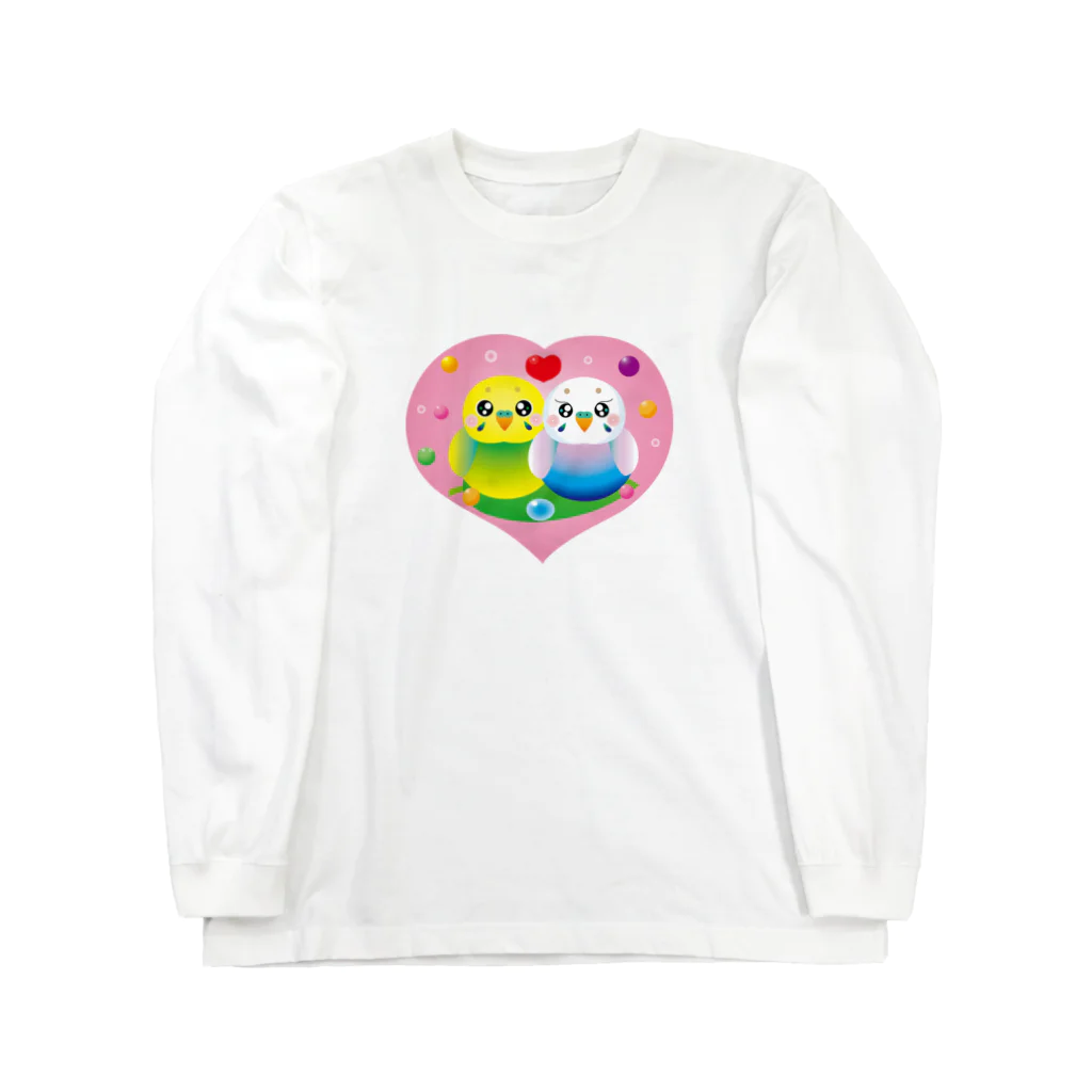 Noriko.lのインコのカップル Long Sleeve T-Shirt