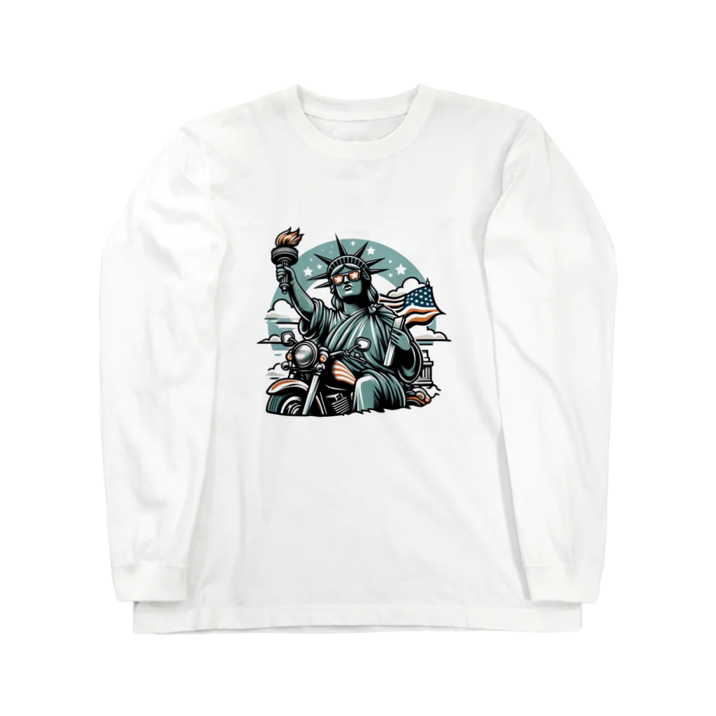 shime_savaのトーチを持ったおばちゃんライダー Long Sleeve T-Shirt