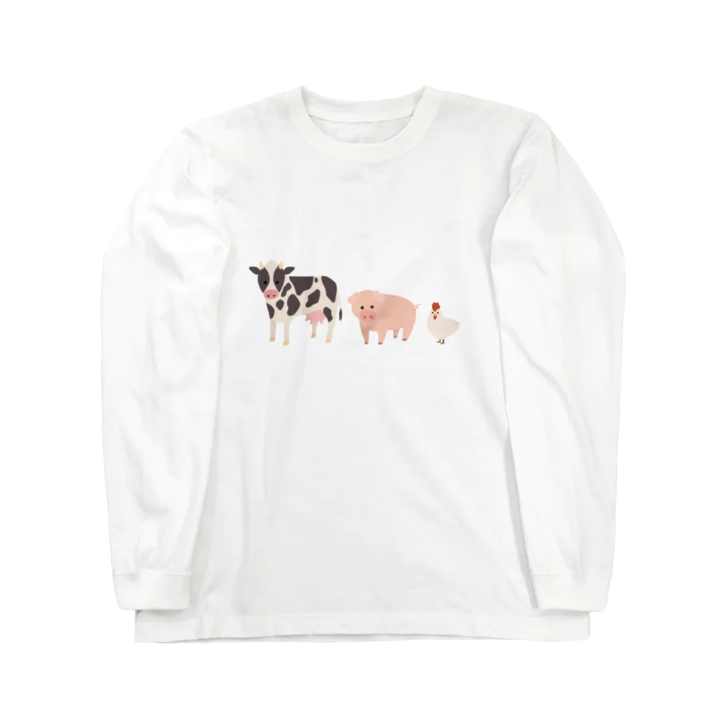 モツ煮子の畜産の三匹 Long Sleeve T-Shirt