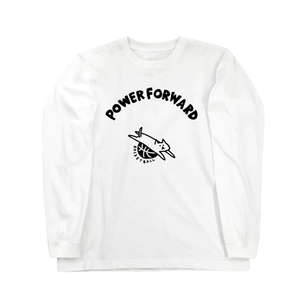 PokuStarのバスケットボール　パワーフォワードなネコ Long Sleeve T-Shirt