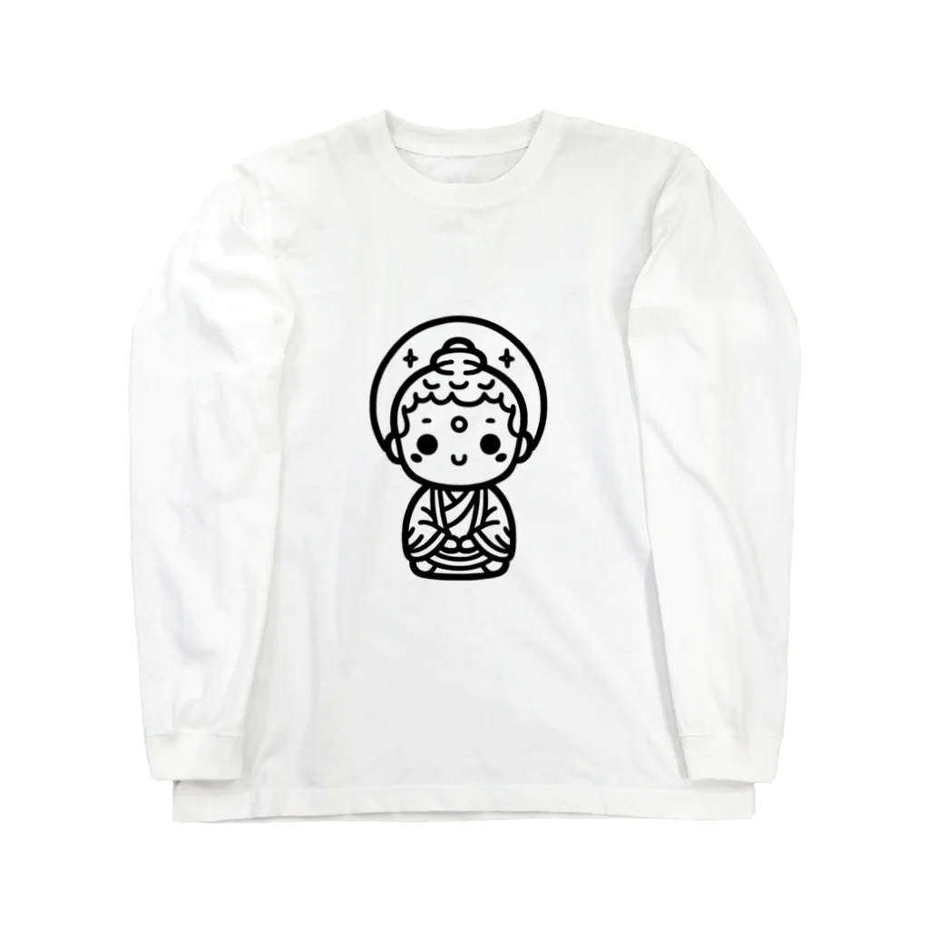 BOSATUのかわいい菩薩のシンプルイラスト ロングスリーブTシャツ