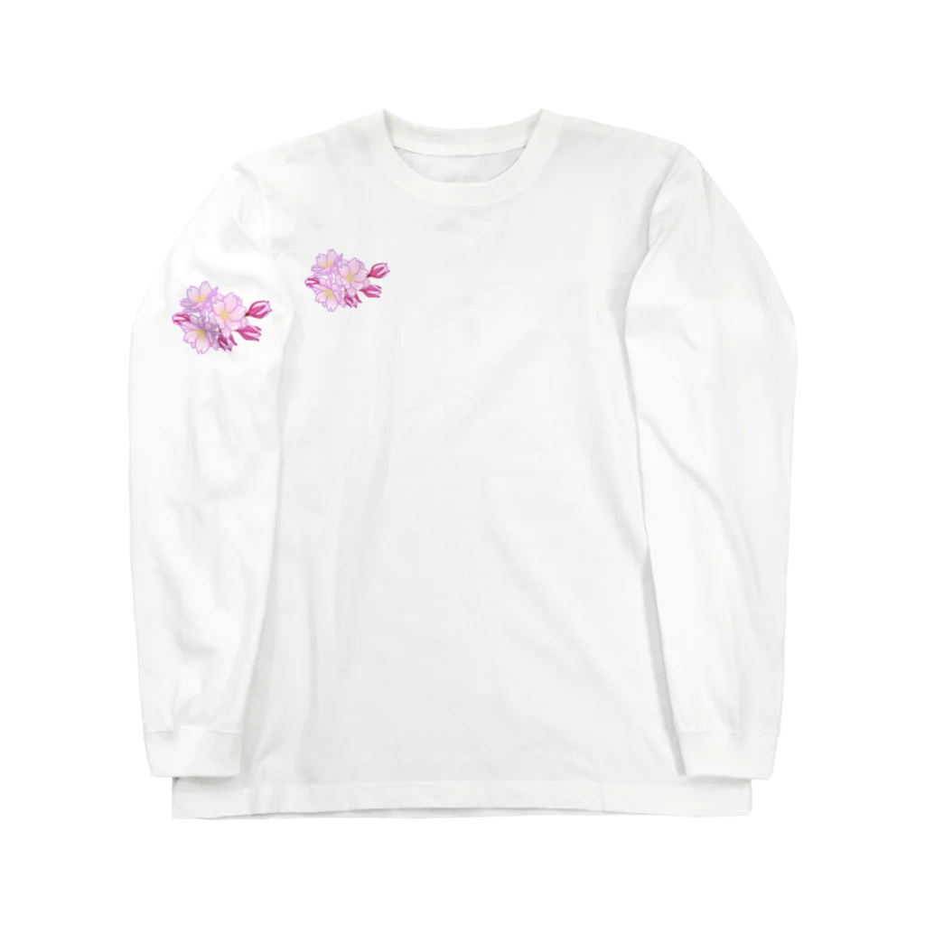 綾錦工房 りこりすの三味線 -雪月花- 【桜】 Long Sleeve T-Shirt