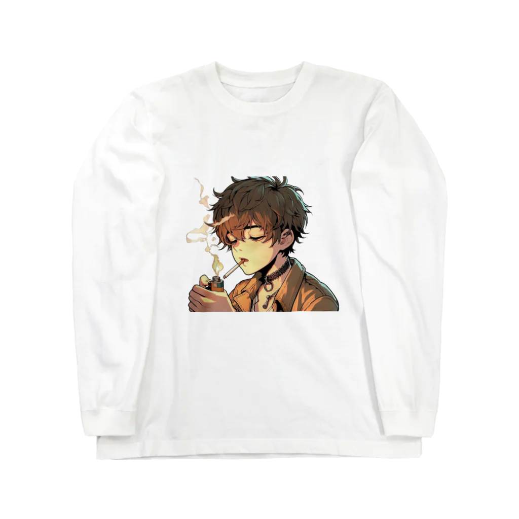 UnderpopSのタバコを吸う少年 Long Sleeve T-Shirt