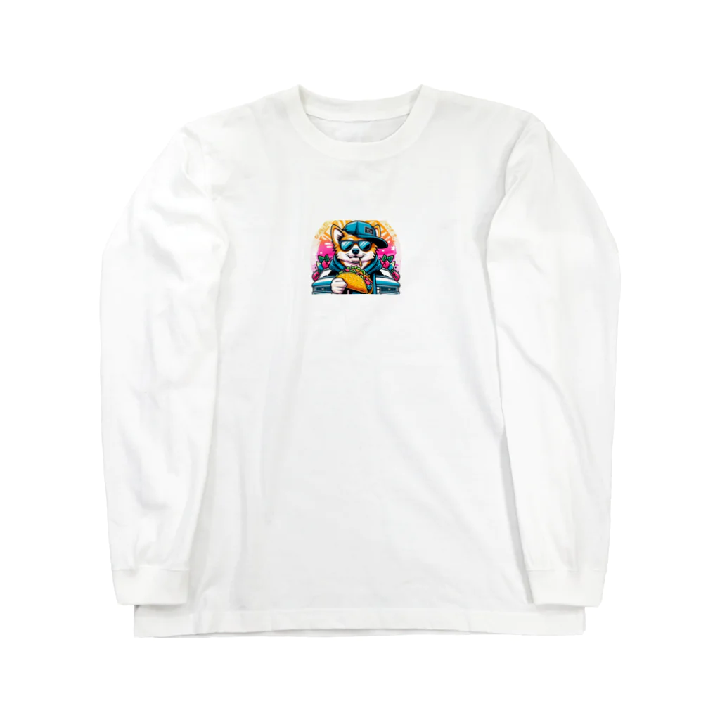 Gokuuchan's Cute Creationsのゴクウちゃんとタコス　time Long Sleeve T-Shirt