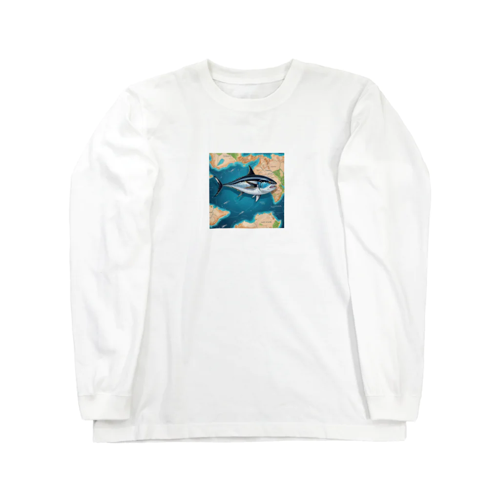 indigo_ksの世界を旅するマグロ君 Long Sleeve T-Shirt