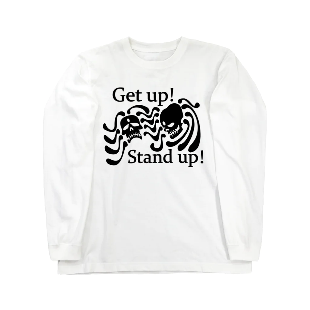 『NG （Niche・Gate）』ニッチゲート-- IN SUZURIのGet Up! Stand Up!(黒) ロングスリーブTシャツ