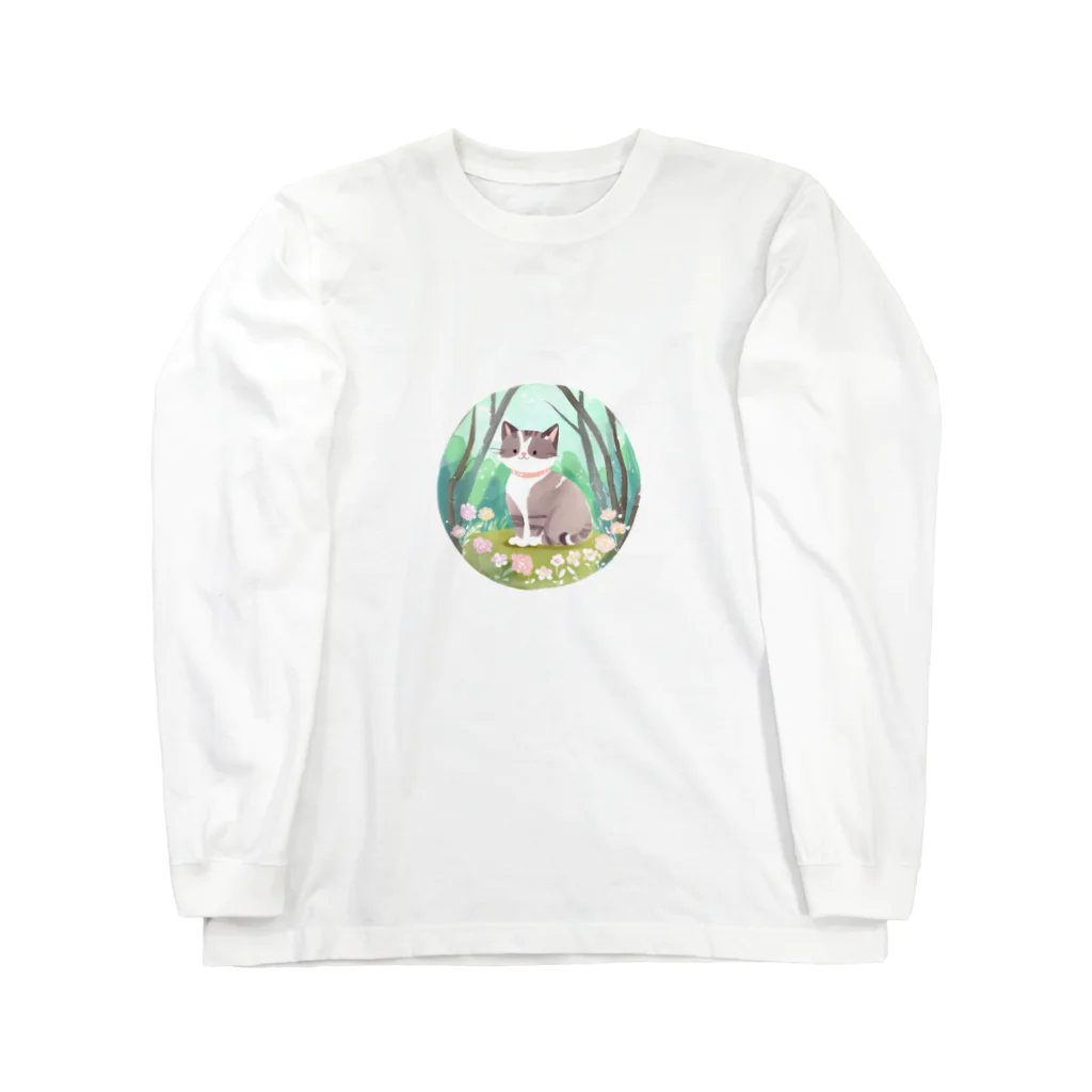 TMRの水彩猫 ロングスリーブTシャツ