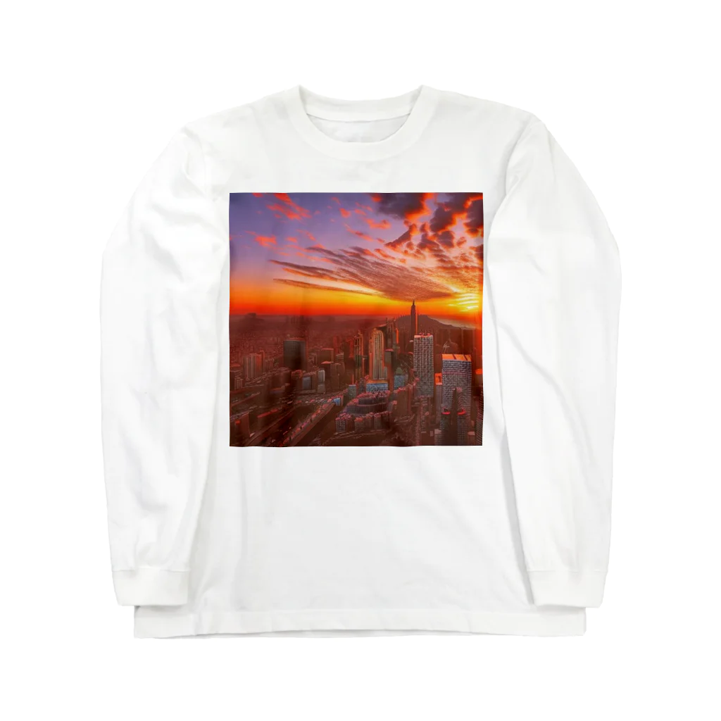Rパンダ屋の「都会風景」グッズ Long Sleeve T-Shirt