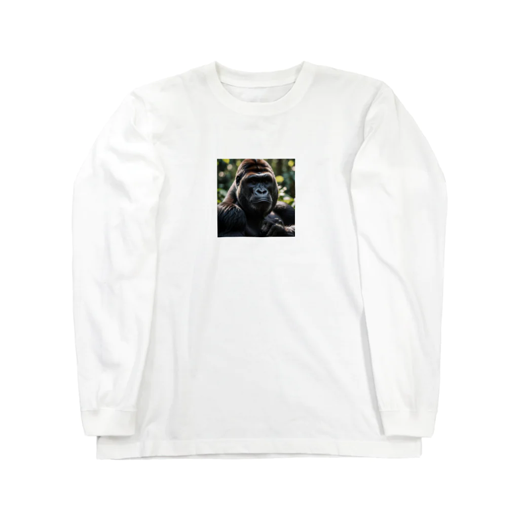 sunday_sataurday_freedayのぼんやりしているゴリラ Long Sleeve T-Shirt