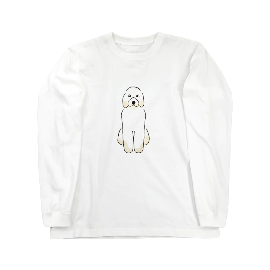 ゆいたっく／犬イラストのおすわりのゴールデンドゥードル Long Sleeve T-Shirt