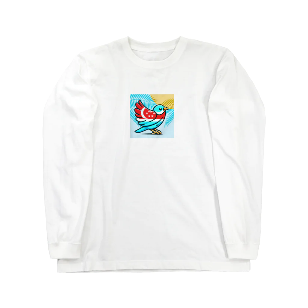 bugisショップの煌めくトロピカルバード🐦️ ロングスリーブTシャツ