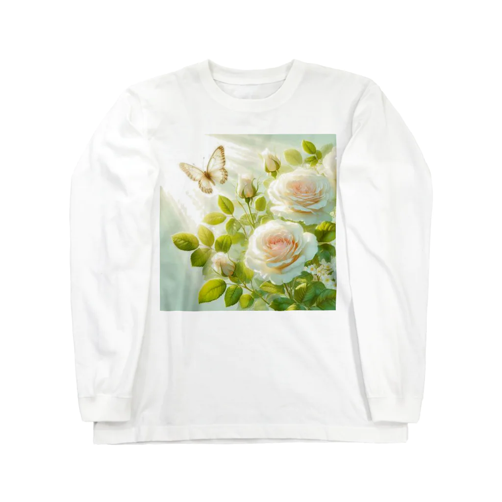 Rパンダ屋の「白薔薇」グッズ Long Sleeve T-Shirt