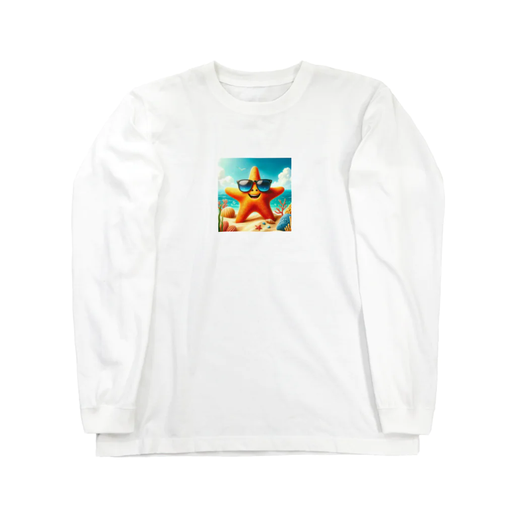 KIglassesのサングラスをかけた笑顔のヒトデ - 海の陽気な仲間！ Long Sleeve T-Shirt