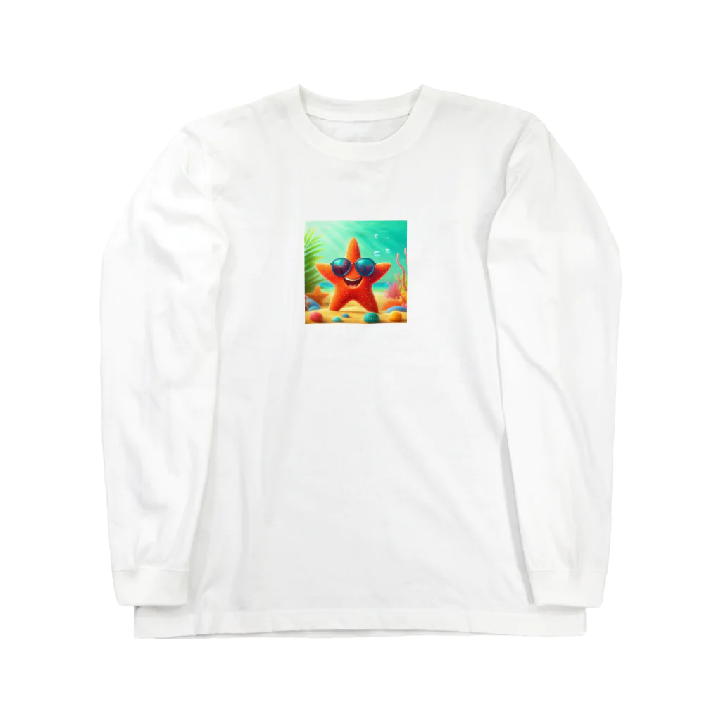 KIglassesのサングラスをかけたハッピーなヒトデ - 海の陽気な仲間！ Long Sleeve T-Shirt