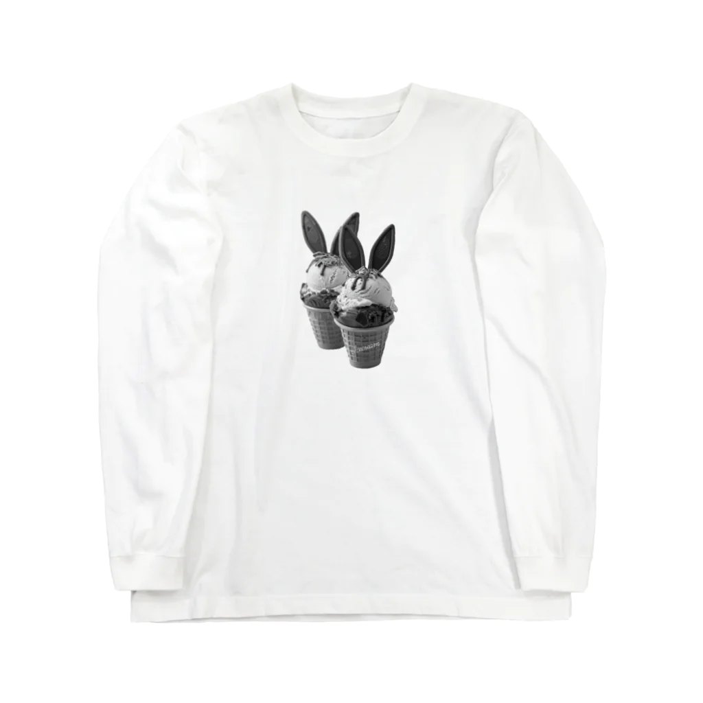 がーるずしょっぷのうさぎアイスペア モノトーン Long Sleeve T-Shirt