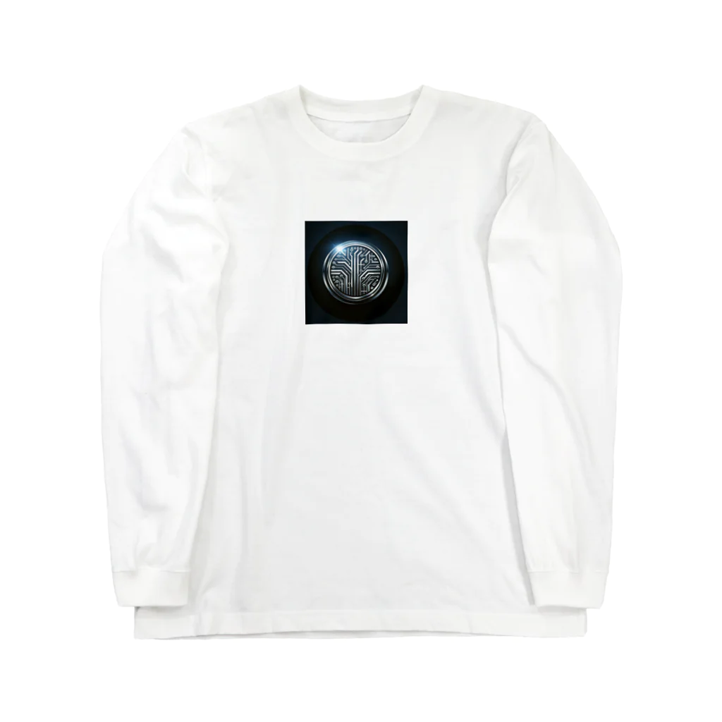 デザインファッションハウスのサイバーグリッドテクノロジー Long Sleeve T-Shirt