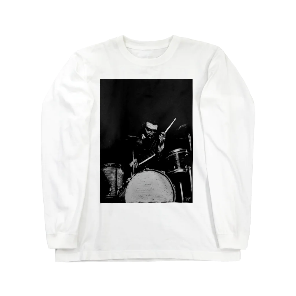 Ryo’s Art Shopのジャズ・ドラム・プレイヤー Long Sleeve T-Shirt