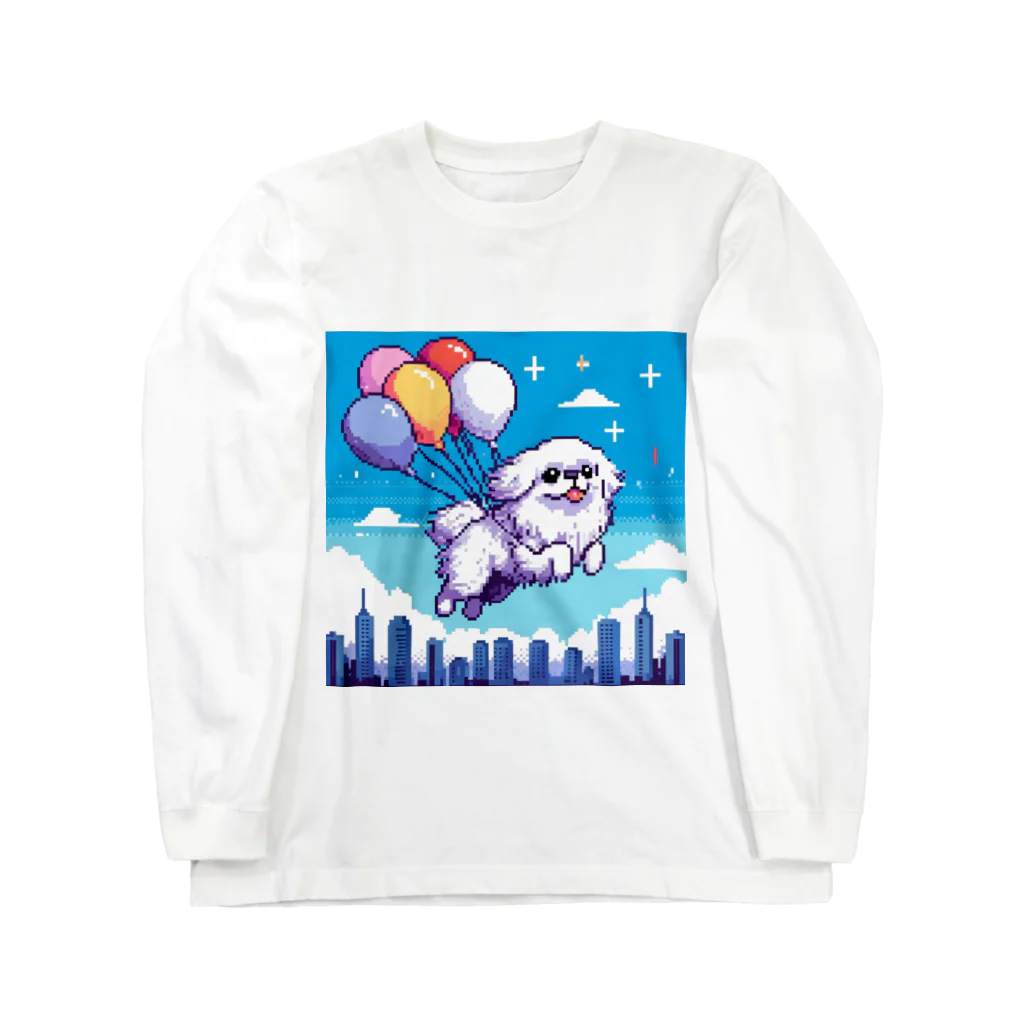 ズンダドットジェイピーの空飛ぶペキニーズ🎈 Long Sleeve T-Shirt