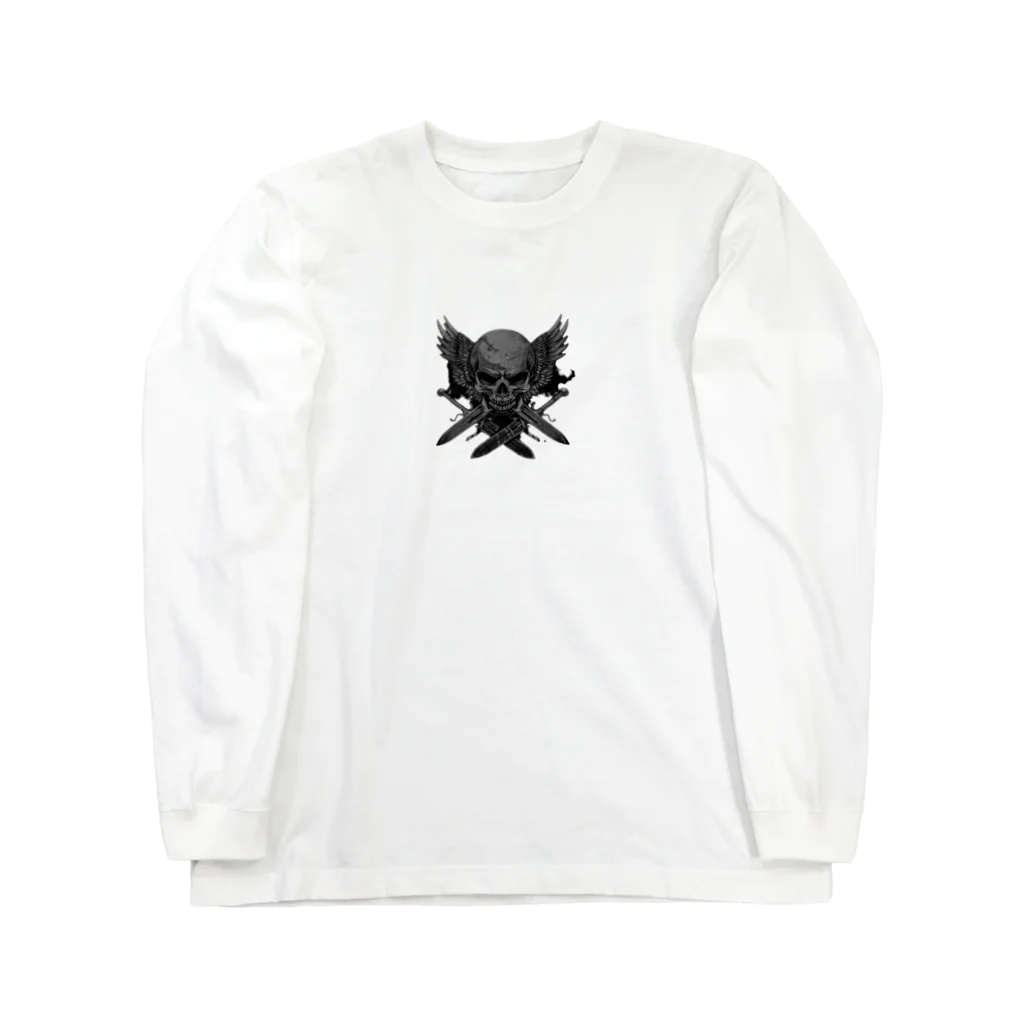 ヘリックスのお店のドクロ切り抜き Long Sleeve T-Shirt