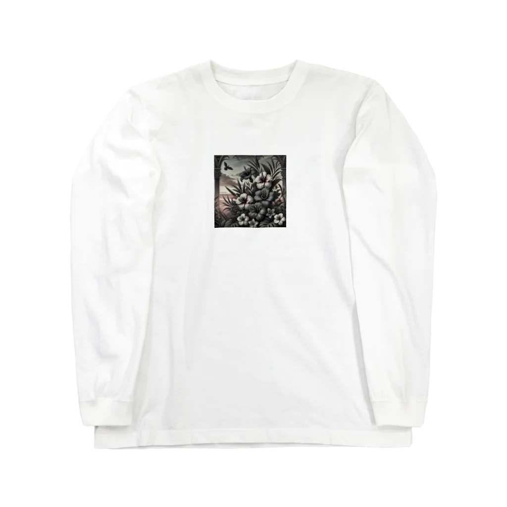 海の幸のゴシック風なトロピカルフラワー Long Sleeve T-Shirt