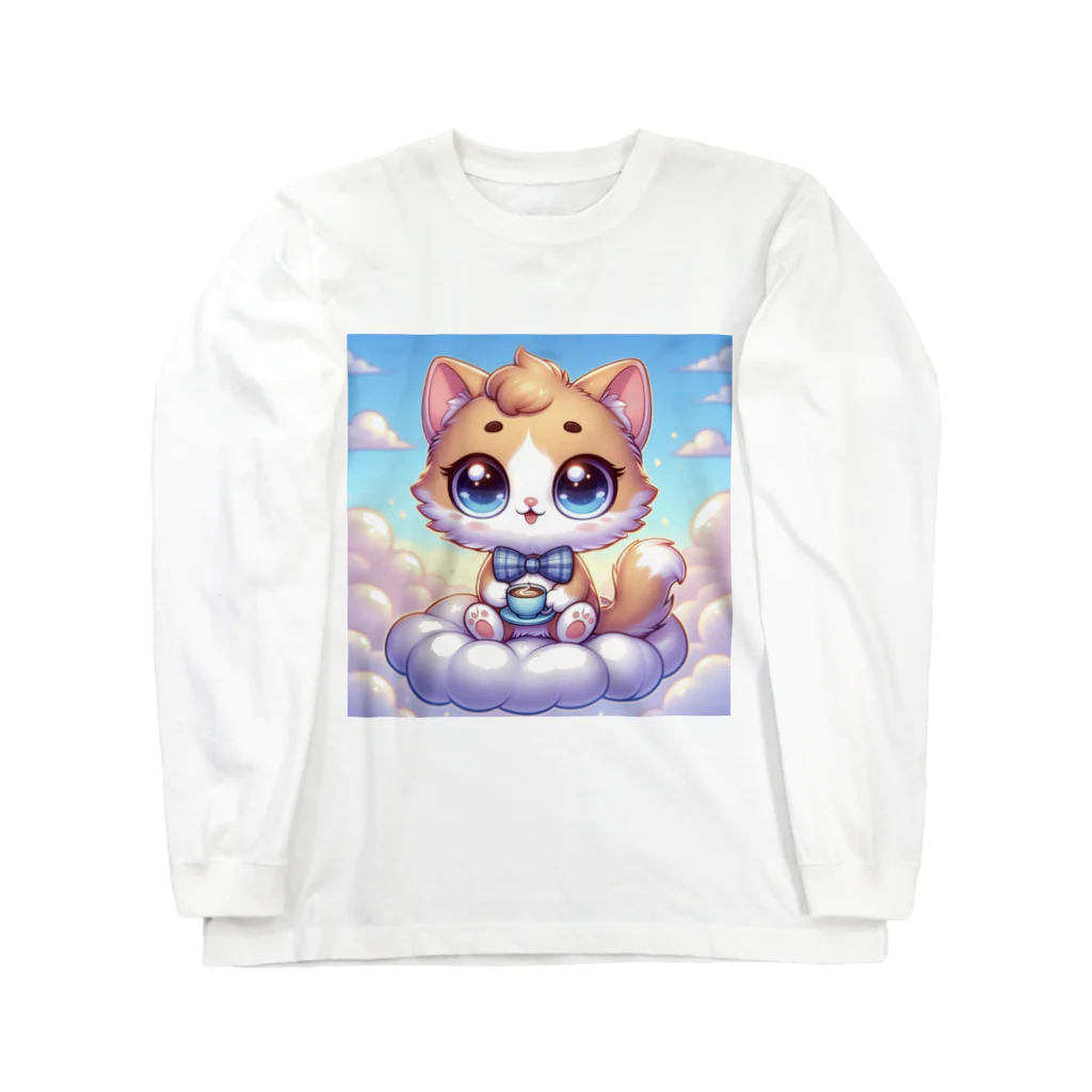 可愛い動物達の可愛い猫 Long Sleeve T-Shirt