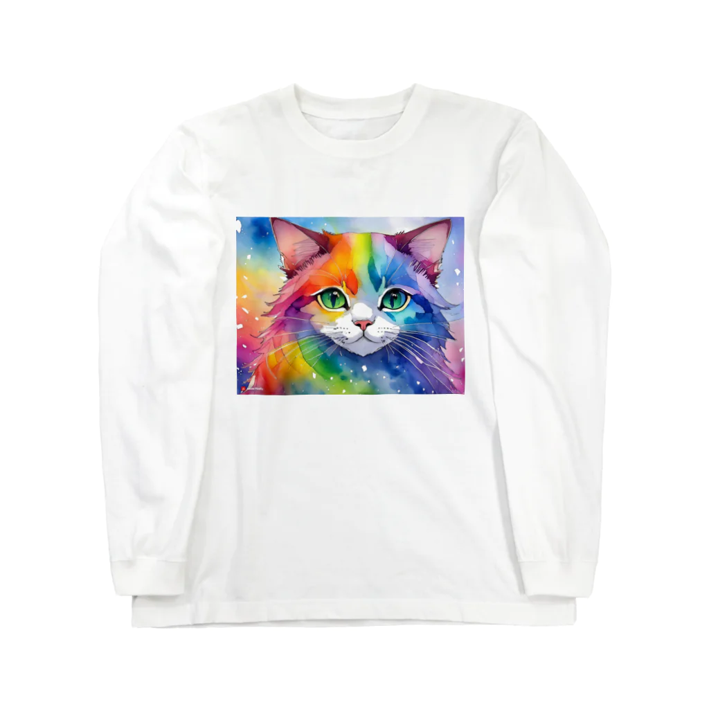 山田綾の虹色ネコちゃん Long Sleeve T-Shirt