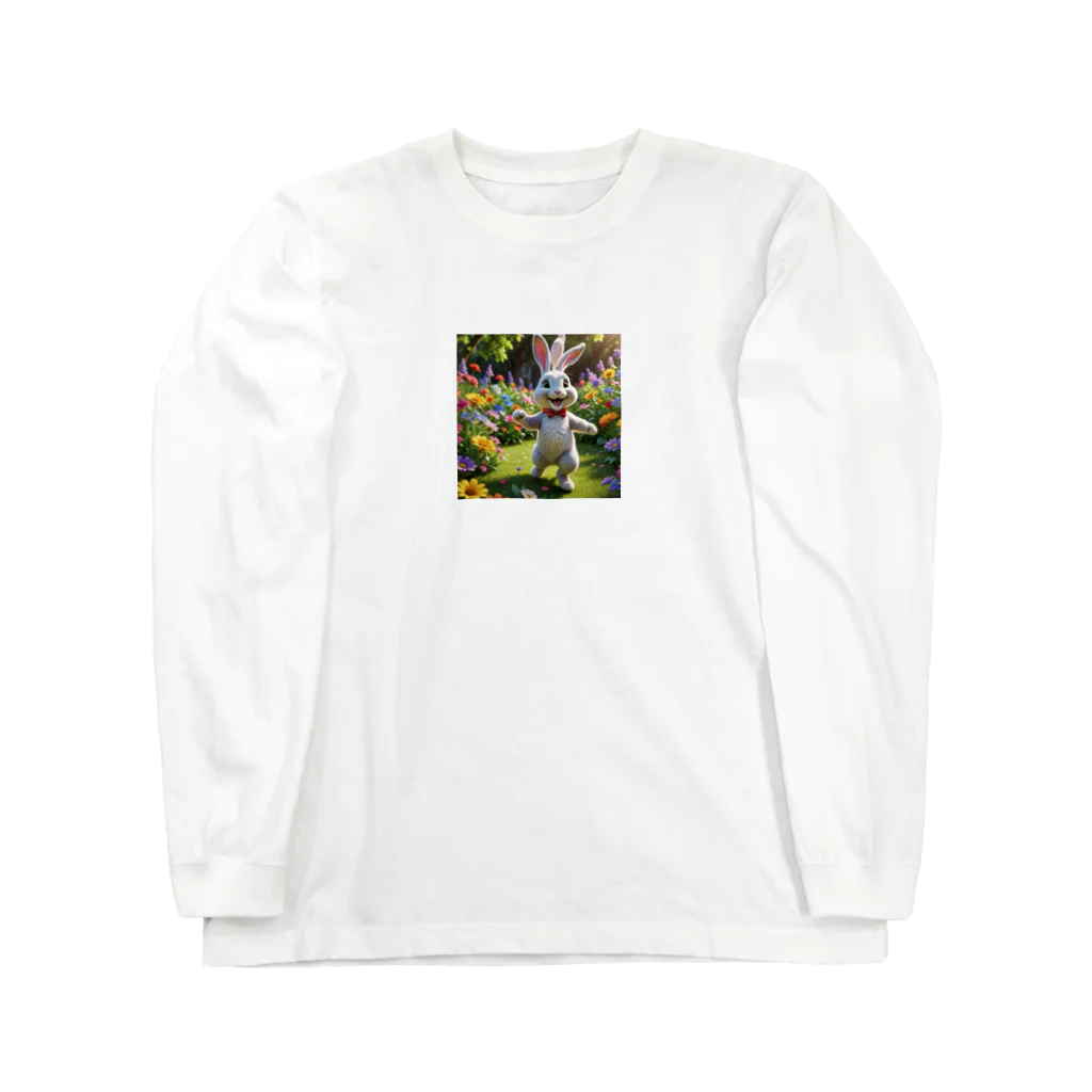 森の雑貨屋の陽気なウサギ Long Sleeve T-Shirt